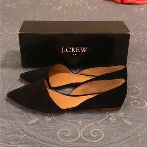 Black J Crew suede flats